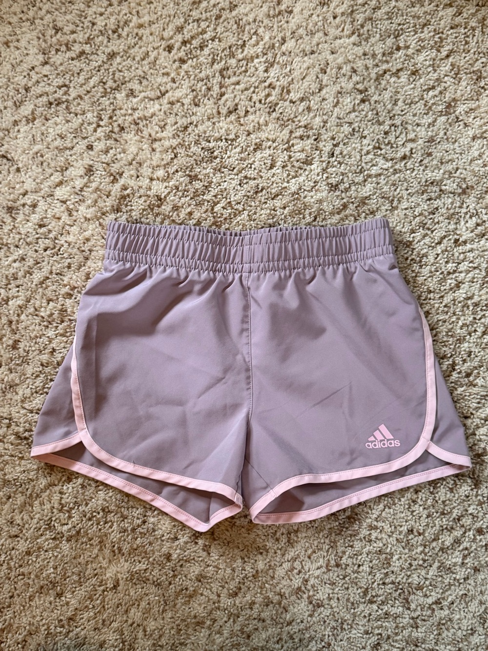 Kids adidas Lavender with Pink Trim Athletic Shorts